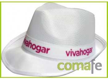 Sombrero blanco cinta serigraf