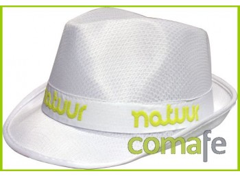 Sombrero blanco cinta serigraf