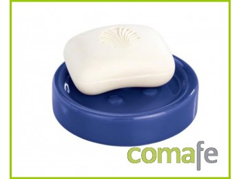 Jabonera ba?o ceramica azul po