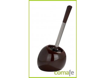 Escobillero wc ceramico marron