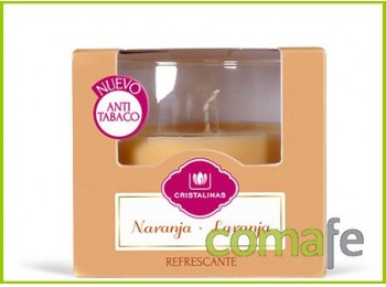 Vela vaso anti-tabaco naranja