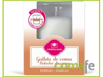 Vela vaso bicolor galleta-crem