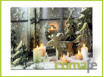 Cuadro velas led 40x30 cm