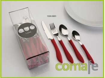 Cuberteria 24pz rojo versa lys