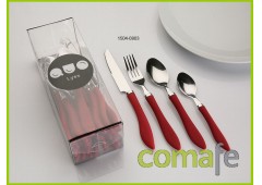 Cuberteria 24pz rojo versa lys