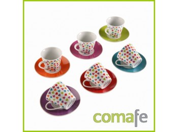 Taza cafe con plato 6pz versa