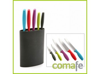Cuchillo juego 5pz con base ve