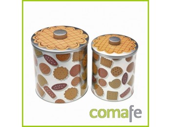 Bote galletas 2pz metal versa