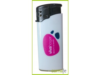 Encendedor blanco serigra logo