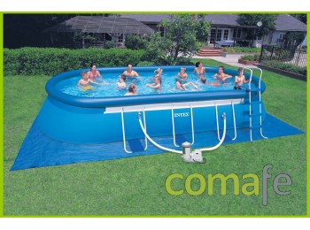 Piscina oval estructura metali