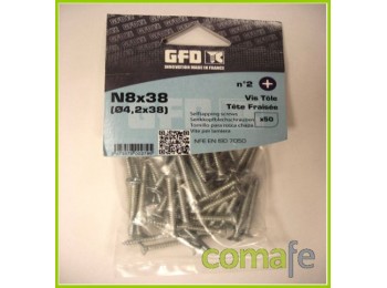 Tornillo din 7982 zincado n8x2