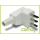 Clavija tt 25a-250v blanca fam