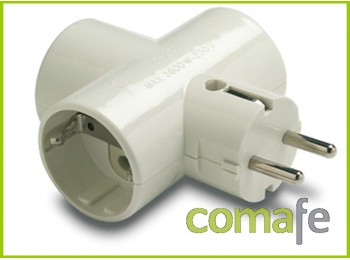 Adaptador tt 16a-250v triple f