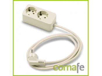 Base tt 2 tomas cable 1,5mt bl