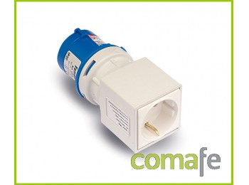 Adaptador clavija 2p+t 1b 2p+t