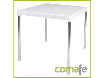 Mesa resina aluminio blanco ga