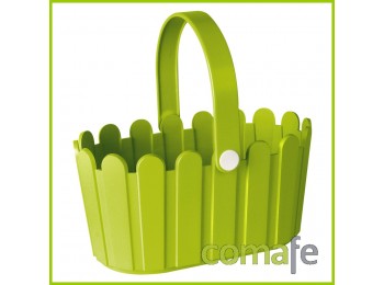 Maceta cesta verde 28x18x14cm
