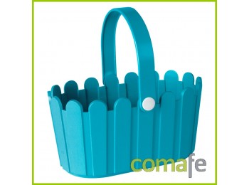 Maceta cesta turquesa 28x18x14