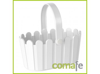 Maceta cesta blanca 28x18x14cm
