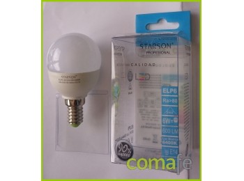 Lampara esferica led e14 6w 60
