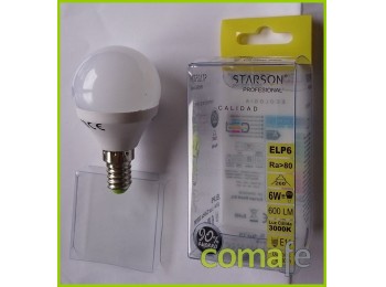 Lampara esferica led e14 6w 60