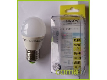 Lampara esferica led e27 7w 70