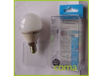 Lampara esferica led e14 7w 70