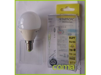 Lampara esferica led e14 7w 70
