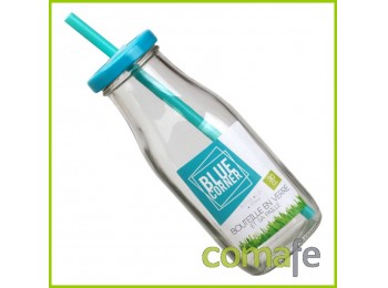 Botella c/tapa c/pajita
