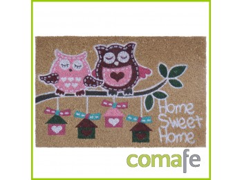 Felpudo coco pink owl 60x40cm