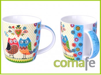 Taza mug buhos porcelana 380ml