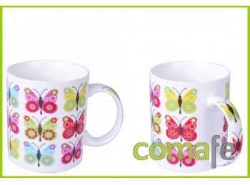 Taza mug mariposas porcelana 3