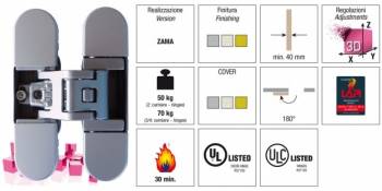 Bisagra invisible  Kubica C/REG K6700 N. SAT 112mm