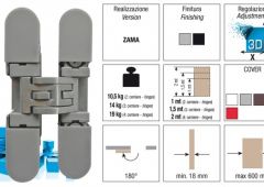 Bisagra Invisible K6100 Cromo SAT Reversible