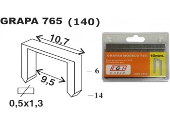 Grapa modelo 765 08mm 1.000 pz