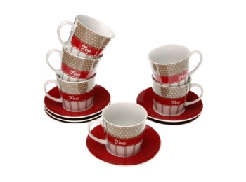 Taza c/plato 220ml bonheur 6 p