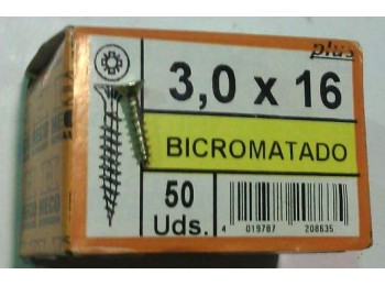 Tornillo 03x016mm bicromat. 50