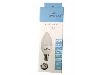 Lampara led vela e14 6w 600lm