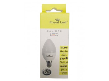 Lampara led vela e14 6w 600lm