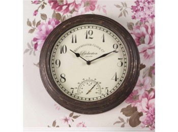 Reloj pared c/termometro 30cm
