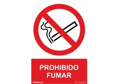 Cartel 210x300mm prohibido fum