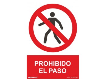 Cartel 210x300mm prohibido el