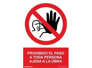 Cartel 210x300mm prohibido el