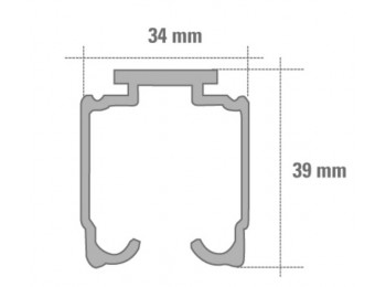 Riel accs.corredera 2mt 80kg r