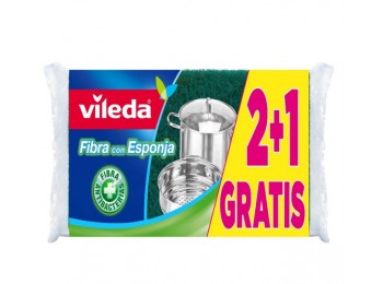 Estropajo limp fibra ver 3 pz