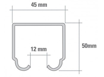 Riel accs.corredera 3mt 300kg