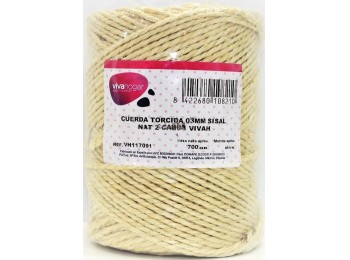 Cuerda torcida 03mm nat 700 gr