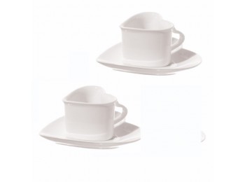 Taza c/plato corazon cupido 2