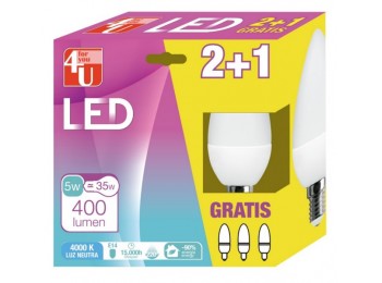 Lampara led vela e14 5w 400lm