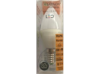 Lampara led vela e14 6w 600lm